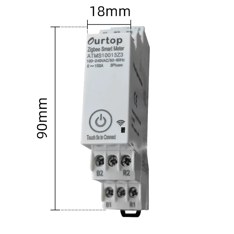 Zigbee Three-Phase  Energy Meter 100-240V Mobile App remote control household multifunctional Rail Energy Meter