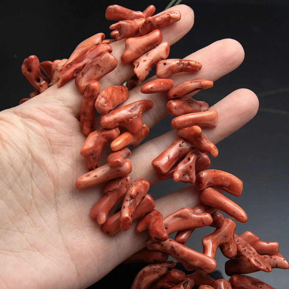 

Numerical Shape Coral Beads 5x16mm-7x42mm Irregular Shape Natural Red Color Coral Branches For Men And Women Jewelry Accessories