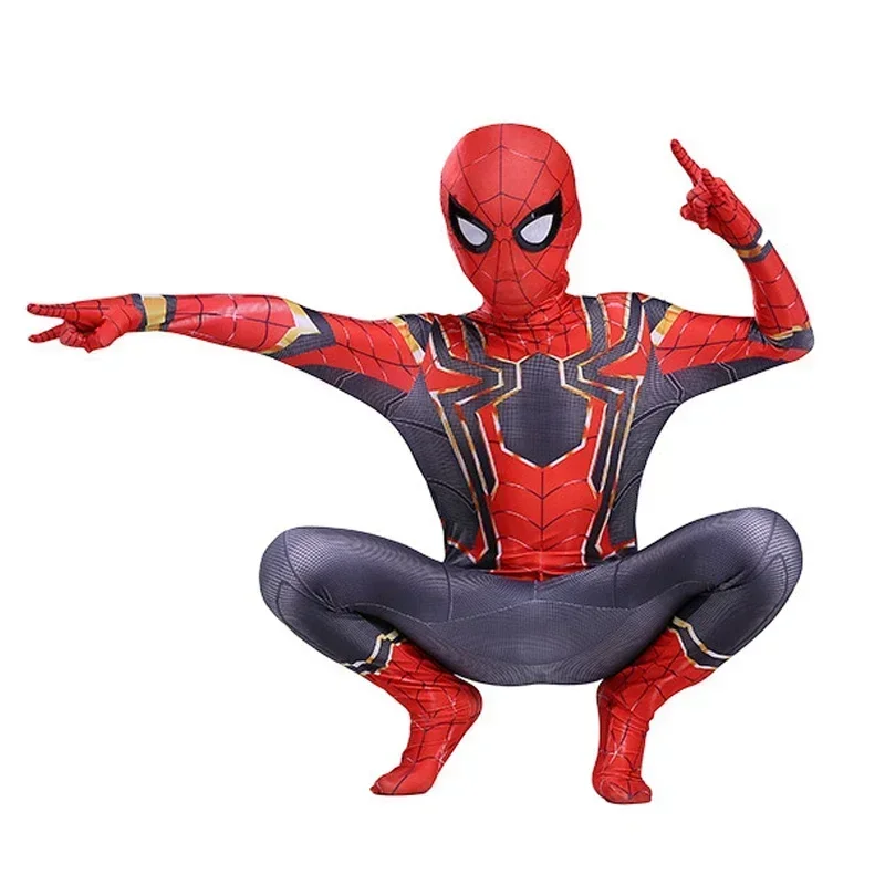 Superhero Deadpoo Jumpsuit Halloween Spiderman Character Role Cosplay Costumes Mask Miles Morales Superhero Children Spider Man