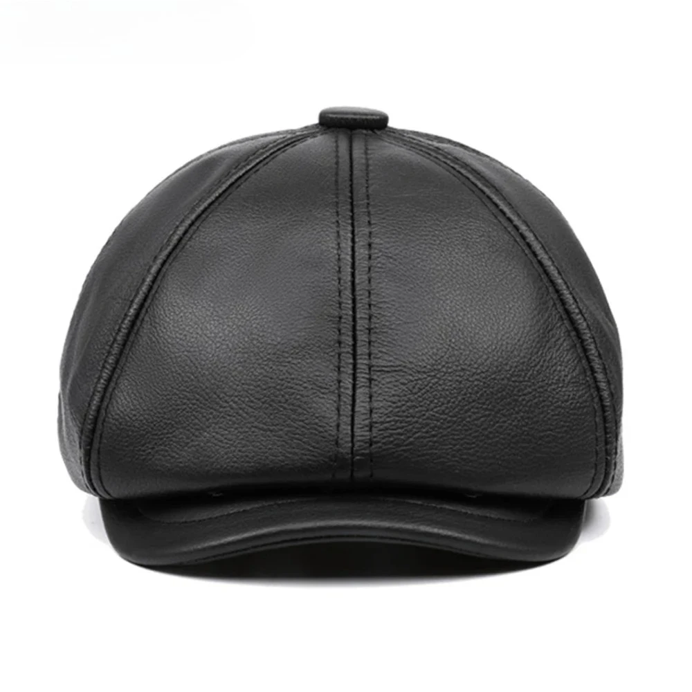 casquette-gavroche-noire-homme-en-cuir-veritable-beret-en-cuir-de-vachette-casquette-plate-vintage-automne-hiver-chapeau-octogonal-marron-neuf