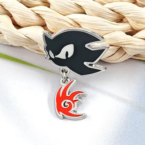 Broche de Personaje Clásico de Anime, Pin de Esmalte con Patrón de Silueta Creativa, Insignia Metálica de Periféricos de Videojuegos y Dibujos Animados, Decoración para Mochila, Regalo