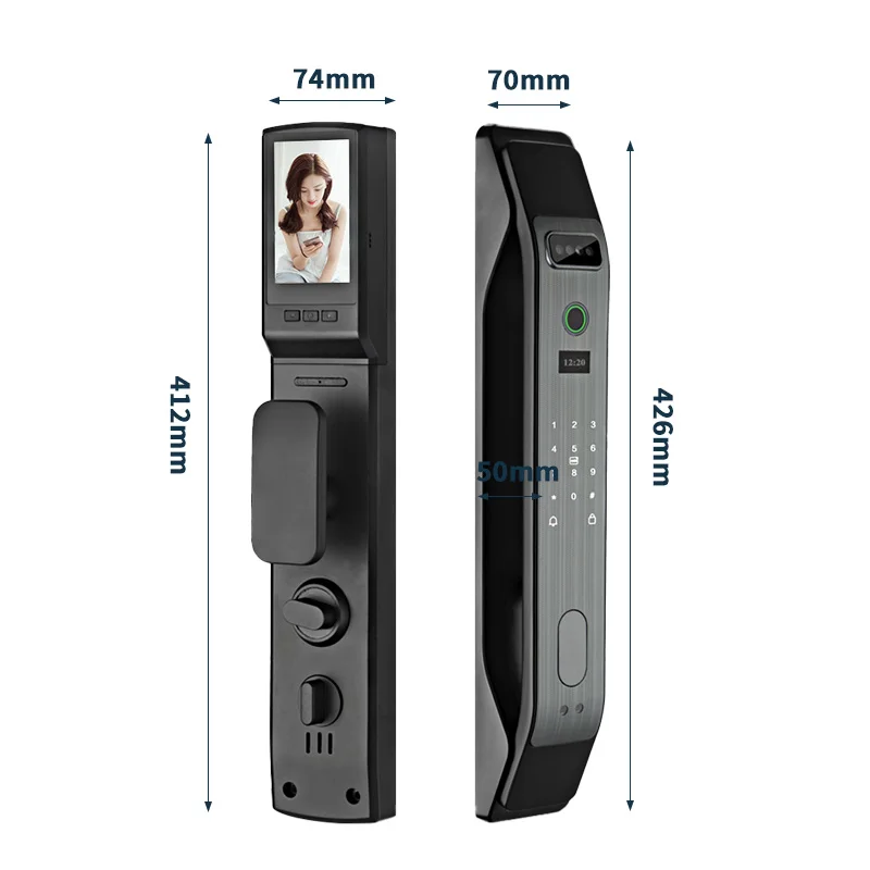 PHIPULO 3D Face Recognition Unlock Digital Door Lock With Camera FIngerprint Password Unlock Keyless Electronic Door Lock