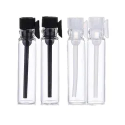 Botella de vidrio transparente para aceite esencial, frasco de muestra para Perfume, 100 unidades/lote, 1, 2, 3ml, 0,5