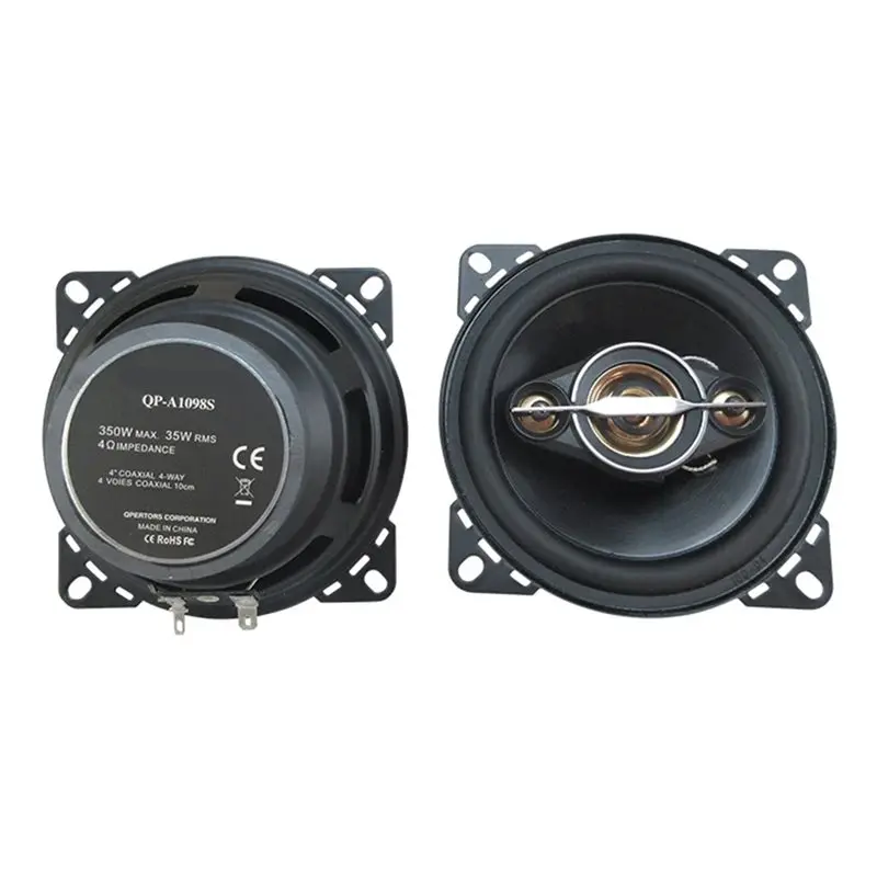 

For Audio Systems Compatible- A Pair Of 4" 4-Way Coaxial Speakers 350W Max Music Power Subwoofer 35W Nominal Power