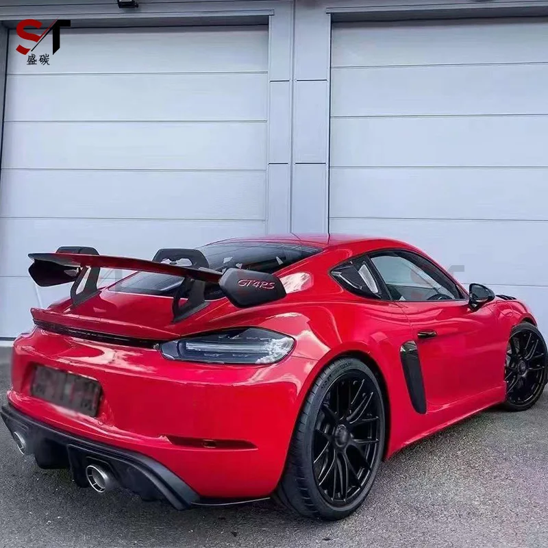 Suitable for Porsche 718 987 981 Carbon Fiber Tail GT4RS Spoiler Fixed Wind Wing Retrofit