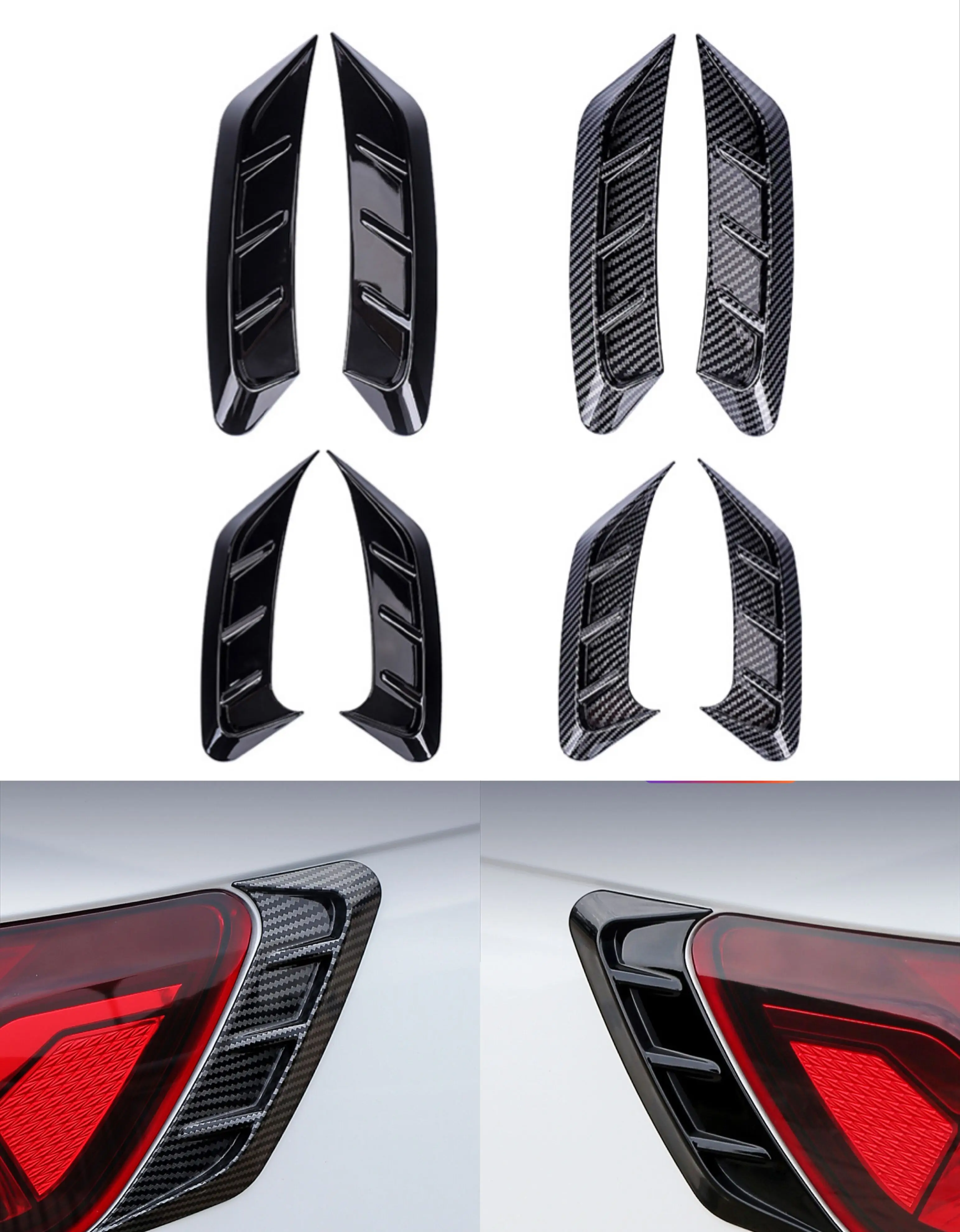 

For Audi A4 B9 2020 2021 2022 RS4 Car Headlight Eyebrow Cover Trim Sticker Decoration Rear Tail Lights Accessories Carbon Fiber