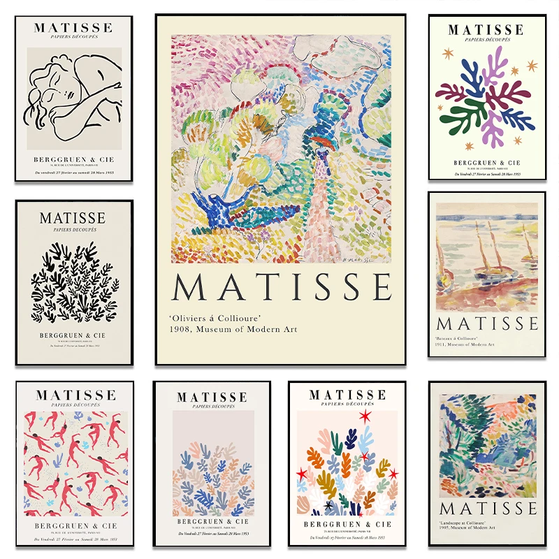 Vintage Henri Matisse Famous Painter Artwork Collection Posters and Prints Canvas Painting Wall Art Picture Living Room Decor