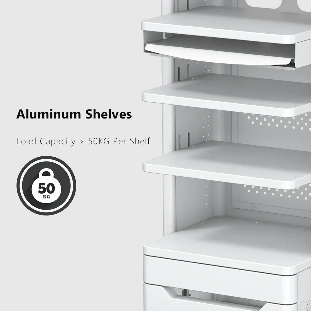 YKD-2101 معدات المستشفيات الطبية 3 طبقات عربة تنظير البطن بالمنظار برج عربة