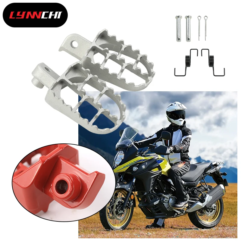 Herramientas para motocicleta LYNNCHI, pedales, reposapiés de aluminio, estriberas para DL600 v-storm Dirt Bike Enduro Motocross Universal
