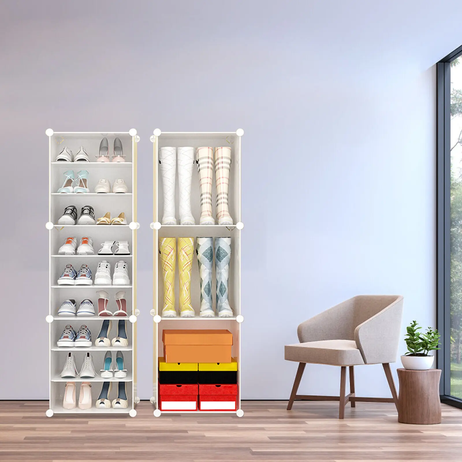 

12-Tier Shoe Rack Organizer Stackable 96 Pairs Closet Shoe Box Storage Cabinet
