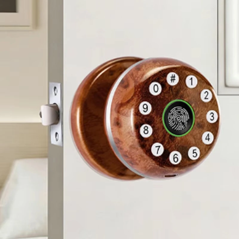 Indoor wooden door password lock Intelligent electronic spherical latch password key lock