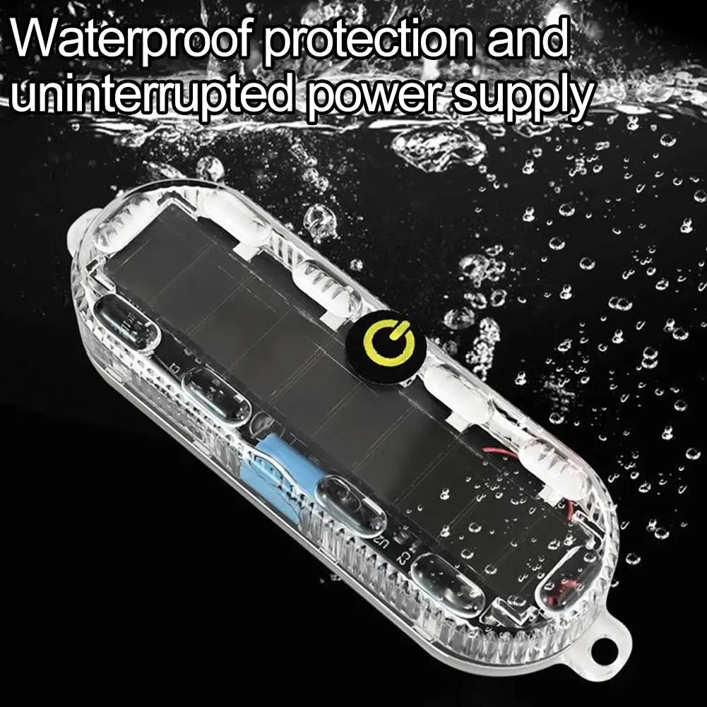 سيارة جديدة تعمل بالطاقة الشمسية خالية من الشحن المضادة للتصادم الخلفي ومقاومة للانفجار ضوء أمان دراجة نارية الفرامل الذيل ضوء تعديل ضوء فلاش #5