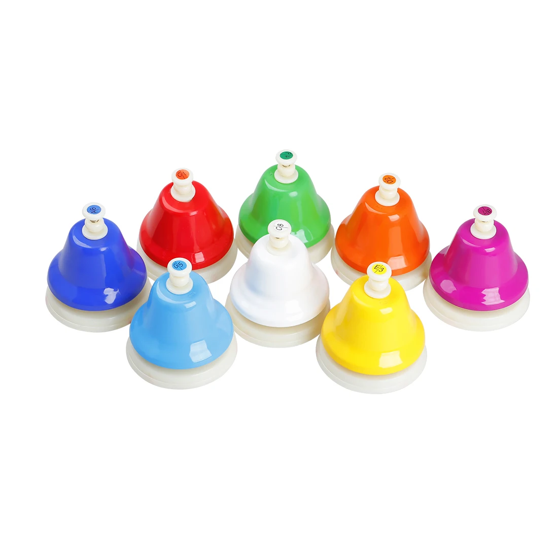 IRIN Orff Musical Instrument Set Colorful Handbell 8-Note Hand Bells Child Toy Baby Early Education Beautiful Christmas Gift