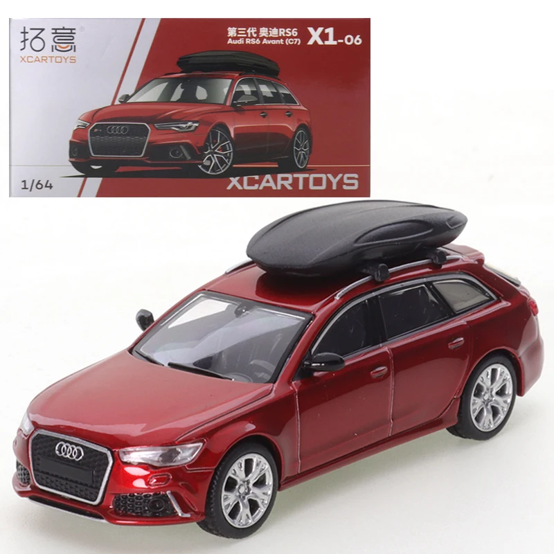 Xcartoys 1/64 Audi Rs6 C7 Metallic Rode Auto 'S Gelegeerd Motorvoertuig Diecast Metalen Model Kids Xmas Cadeau Speelgoed Voor Jongens