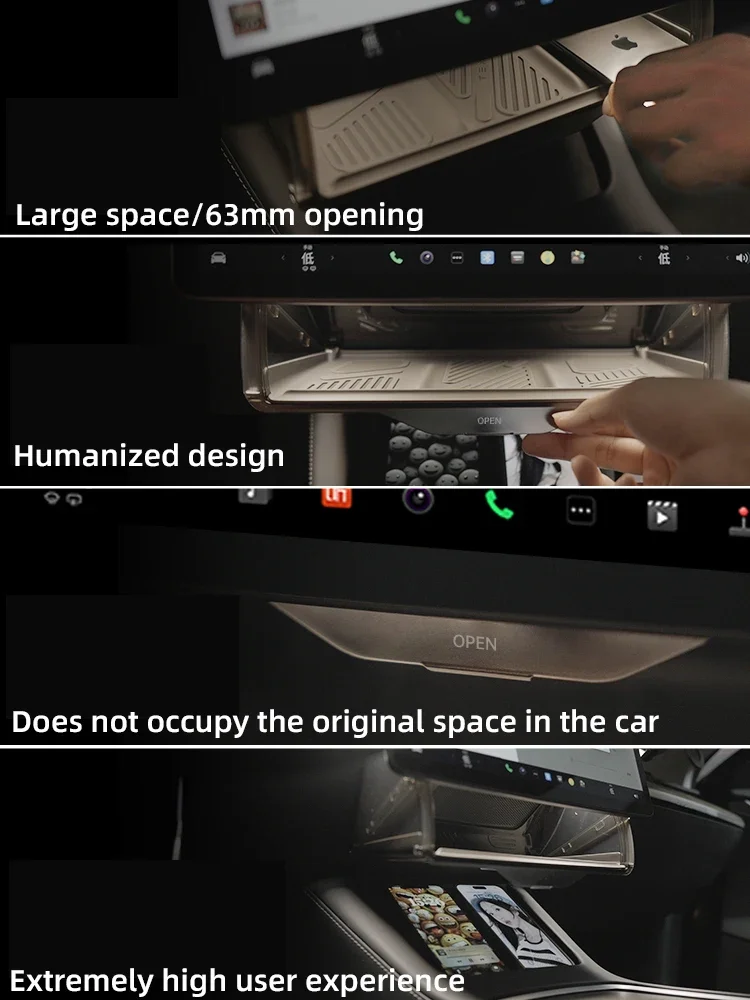 TEEQ per Tesla Model 3 Highland 2023 2024 modello Y scatola di immagazzinaggio nascosta sotto lo schermo nuovo dietro gli accessori della scatola di