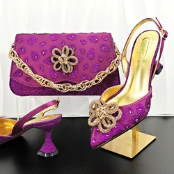 QSGFC Italian Design Classic Women's Hand Bag Splicing Color Matching High Heels African Wedding Party Shoe And Bag Set