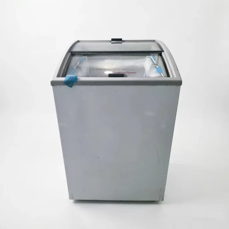 Airo Open Top 304 Stainless Steel Island Freezer, Air Cooling Glass Top Chest Display Freezer for Supermarket Frozen Food