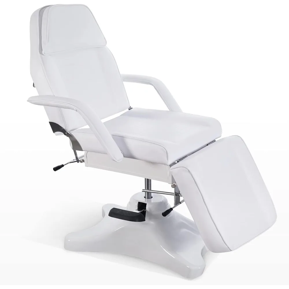 Sillón de pedicura. Sillón para tatuajes, 360 °   Cama de tatuaje ajustable giratoria, silla facial multiusos con bomba hidráulica, facial