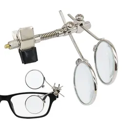 10X Double Lenses Magnifying Glass Stainless Steel Clip Magnifier Rotatable MINI Magnifier Diameter 25mm Monocular Magnifier