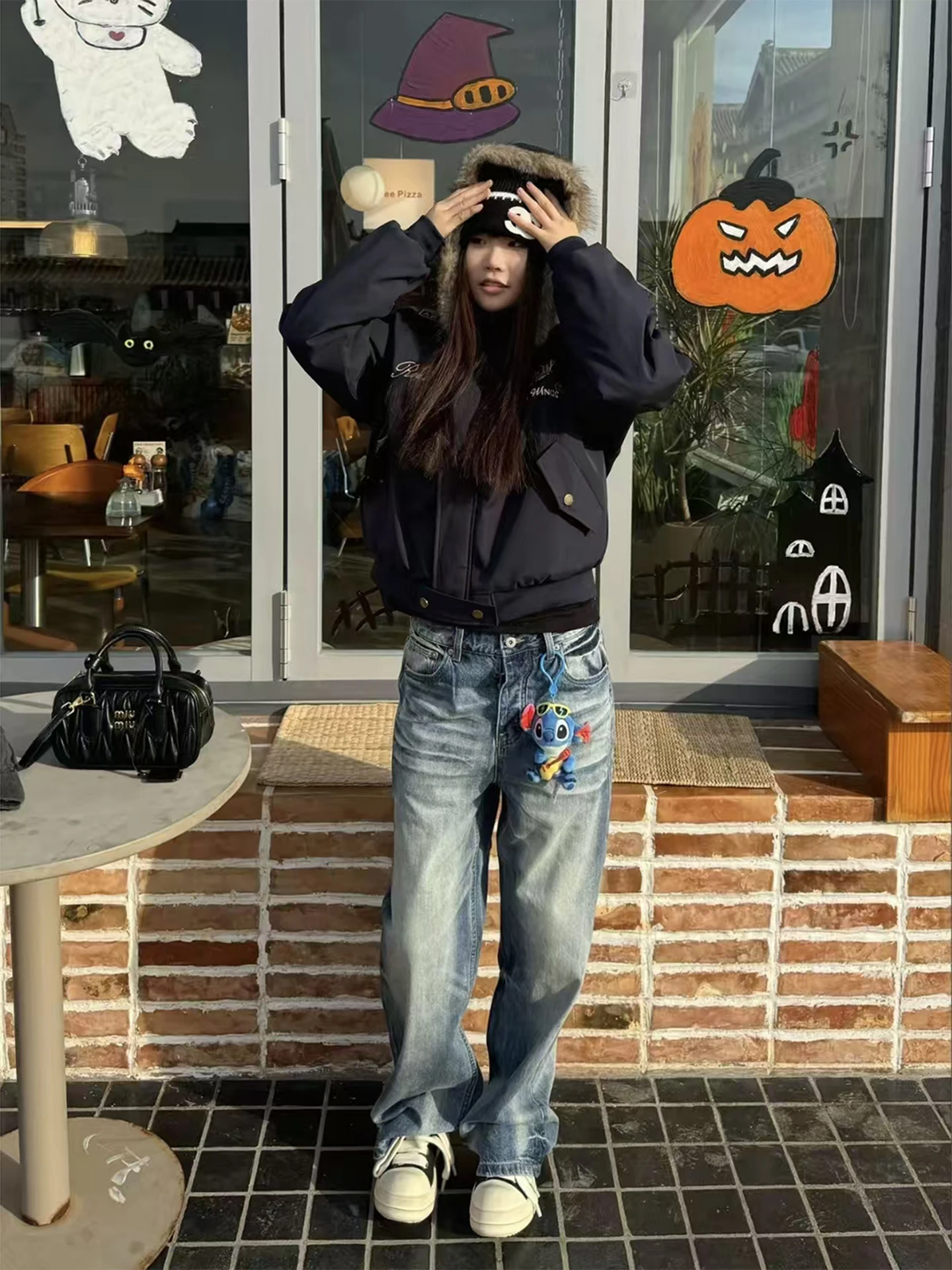 

Винтажные мужские джинсы из денима, широкие прямые брюки в стиле High Street, осенняя мода, молодежный классический американский стиль