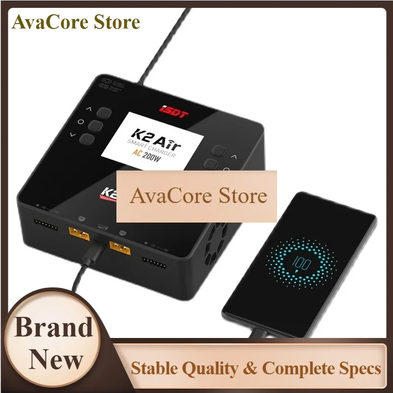 AvaCoreISDT K2 Air AC 200W DC 500Wx2 20A Dual Channel Balance Lipo Charger Discharger For Lipo NiMh Pb Battery