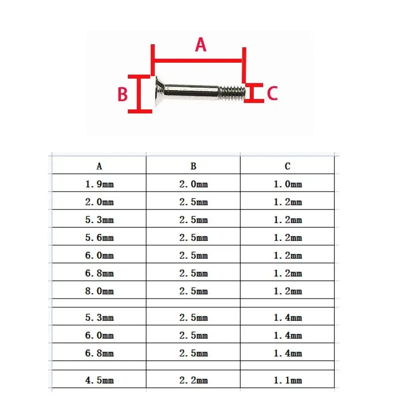 Watch Bezel Screws For Big bang Classic Series Stainless Steel Screw H-Shaped U-Shaped Screws Watch Repair Parts Aftermark