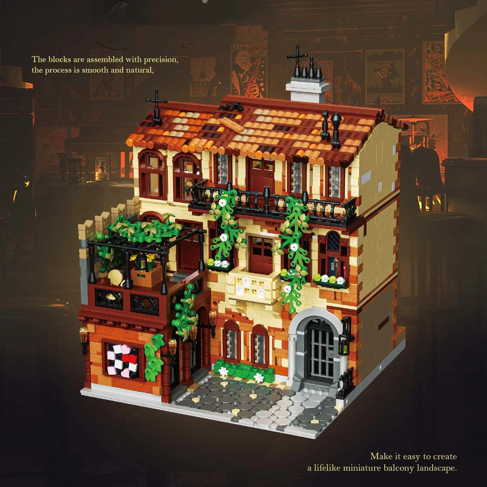 3800 STKS Klassieke Muziektheater Balkon Scène Bouwstenen Architectuur Model Bakstenen Desktop Decoratie Kinderen DIY Speelgoed Geschenken