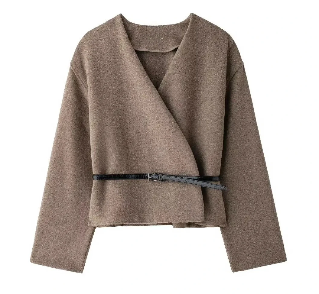 

Women's OuterwearNew Fashion With Belt Soft Top Elegant Chic Autumn/Winter Coat