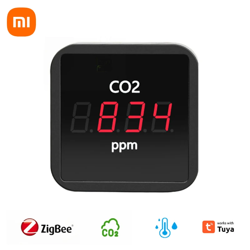 

Xiaomi Tuya ZigBee Temperature Humidity Monitor NDIR Carbon Dioxide Detector Greenhouse CO2 Sensor Work With Smart Life APP