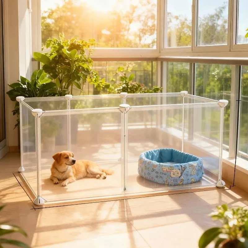 

6/8/10pcs Multi-Purpose DIY Pet Fence-Semi-Transparent Animal Enclosure for Dogs/Cats/Rabbits/Dog Crate/Perfect Christmas Gift