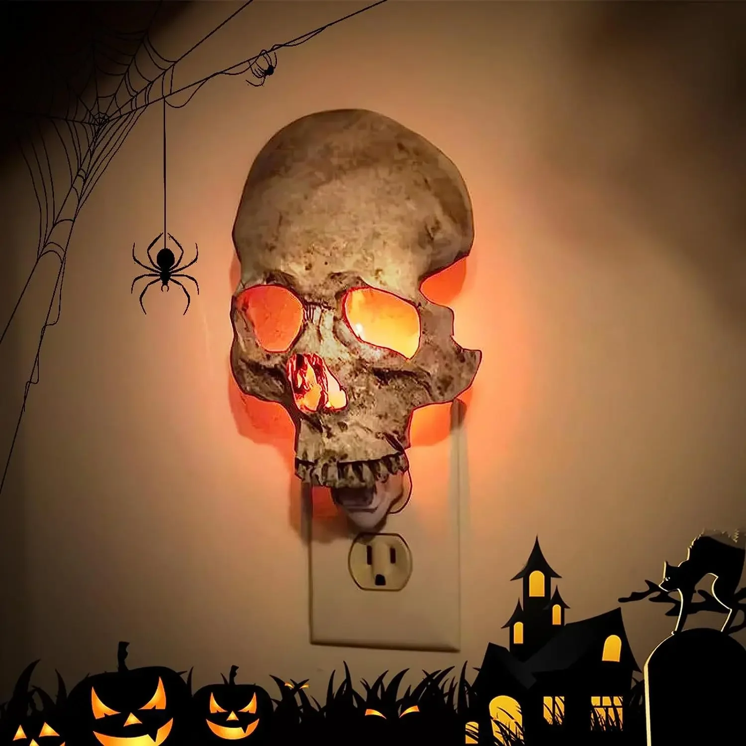 Skull lamp halloween gothic candle lamp decoration halloween ghost