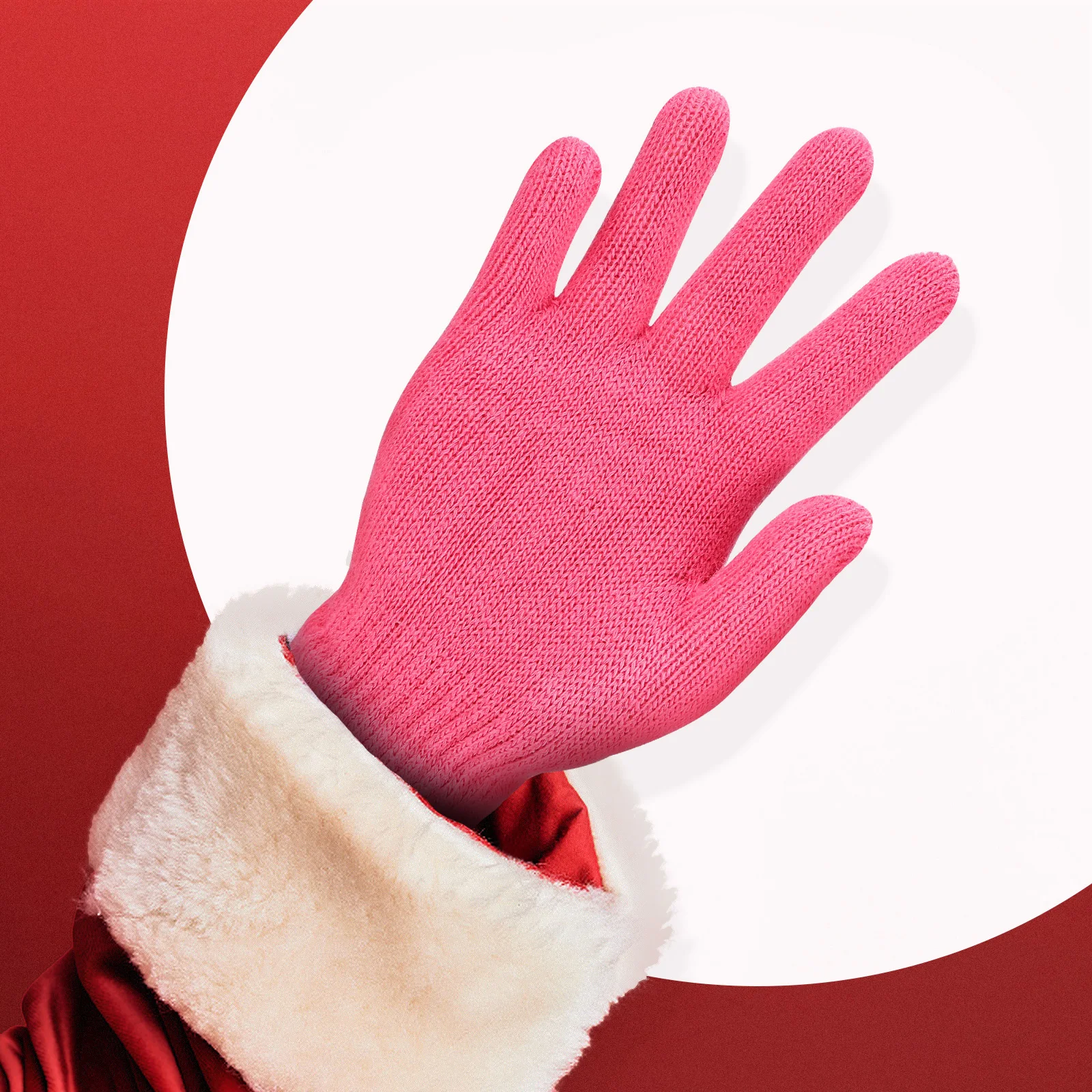 

Children's Knitted Gloves Warm Winter Full Finger Stretch Kids Outdoor Thermal Five-Finger Gloves for Sports Skiing School