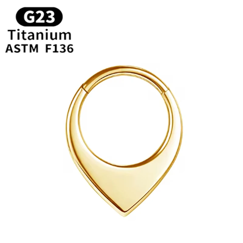 1 PCS G23 Titanium Septum Hinged Hoop Nose Ring V Shape Clicker Helix Daith Piercing Body Jewelry  Ear Cartilage Daith Hoop