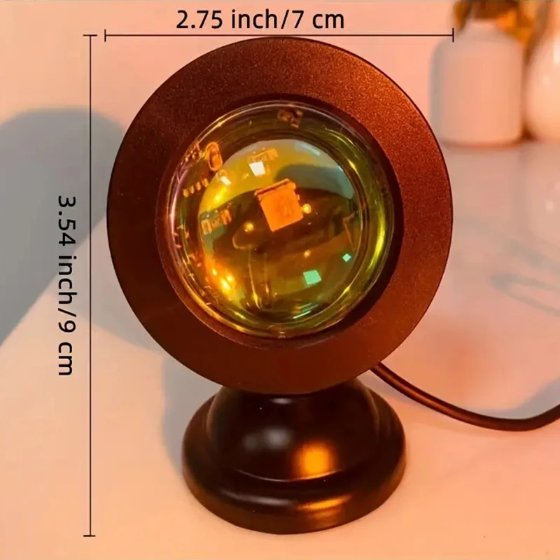 أضواء LED لإسقاط مصباح غروب الشمس مع جهاز تحكم عن بعد، 16 لونًا ضوء ليلي قوس قزح 4 أوضاع للتصوير الفوتوغرافي/السيلفي/الحفلة/المنزل