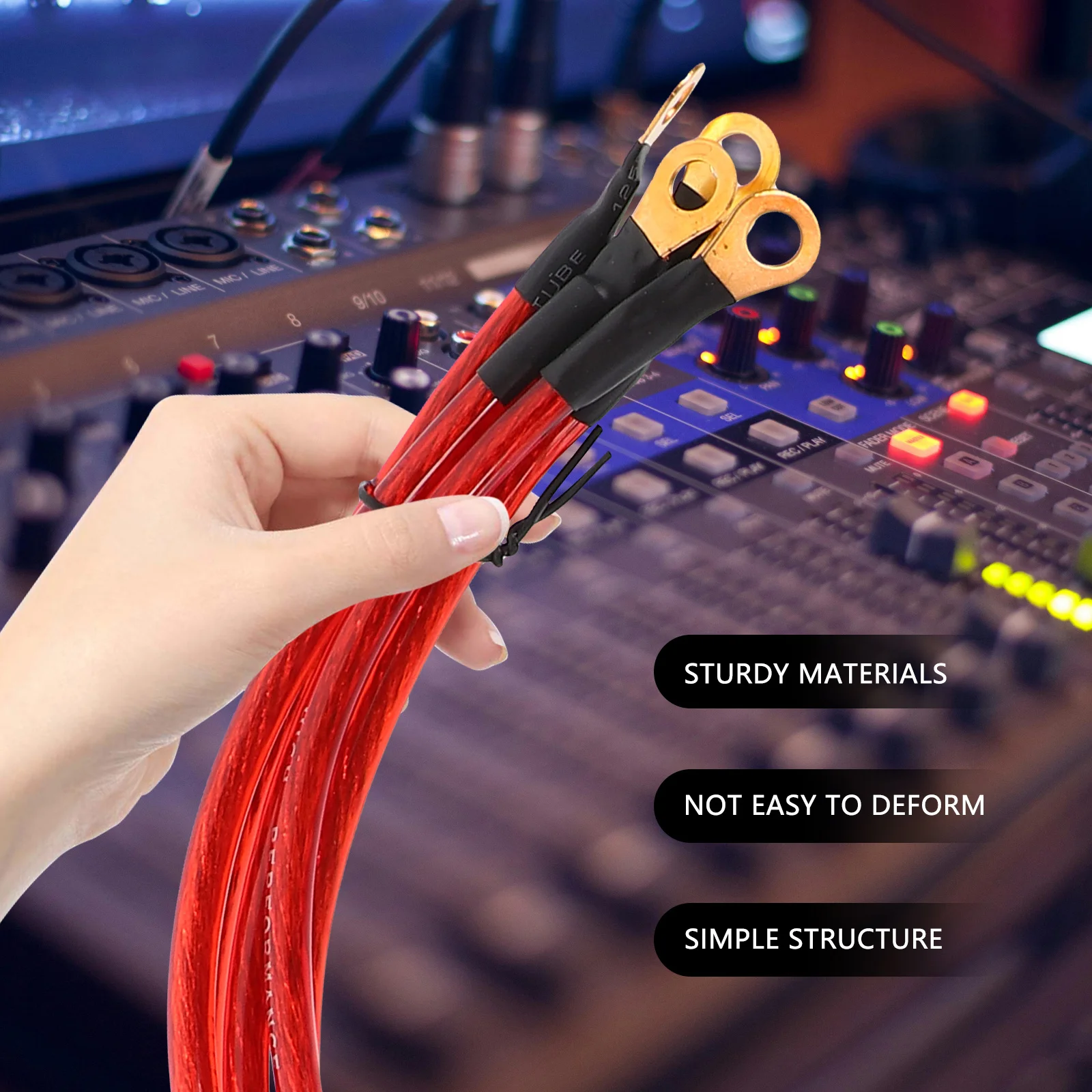 

5Pcs Stereo Subwoofer Cable Earth Wire Durable Audio Cables Stable Uninterrupted Transmission Audio Accessory Speaker Cables