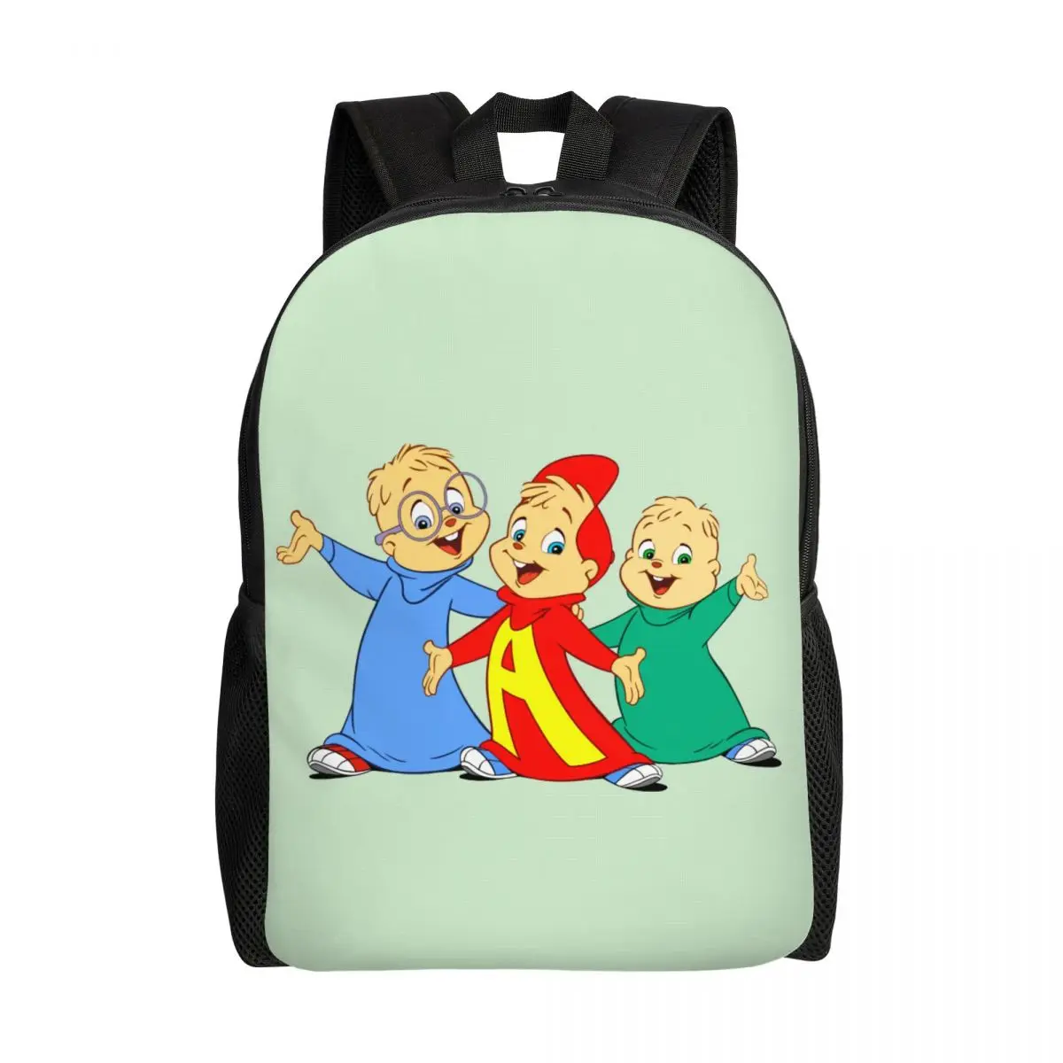 

Customized Alvin Seville Simon Cartoon Backpack Men Women Fashion Bookbag for College School The Chipmunks Anime Bags