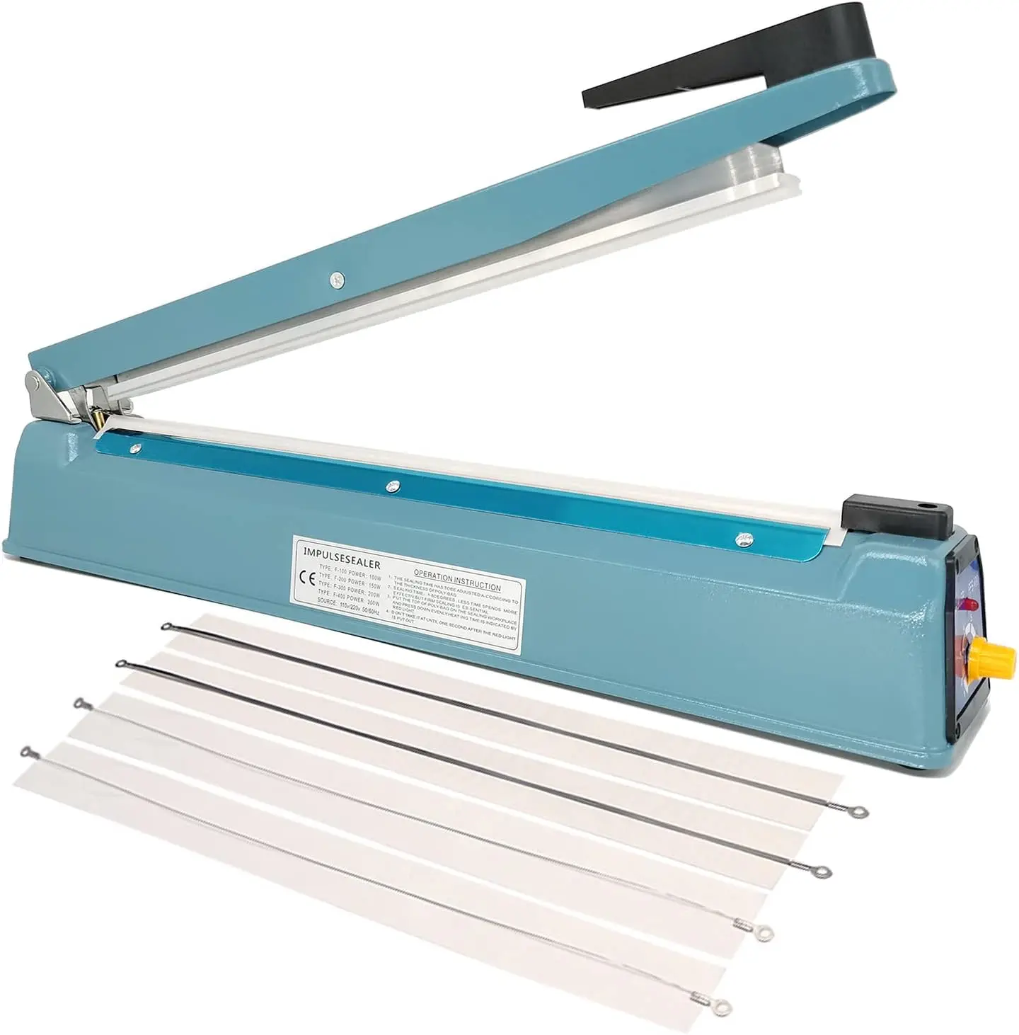 

16 Inch Manual Heat Sealer for Plastic Bags, Mylar Sealing Machine with Adjustable Timer and Repair Kit