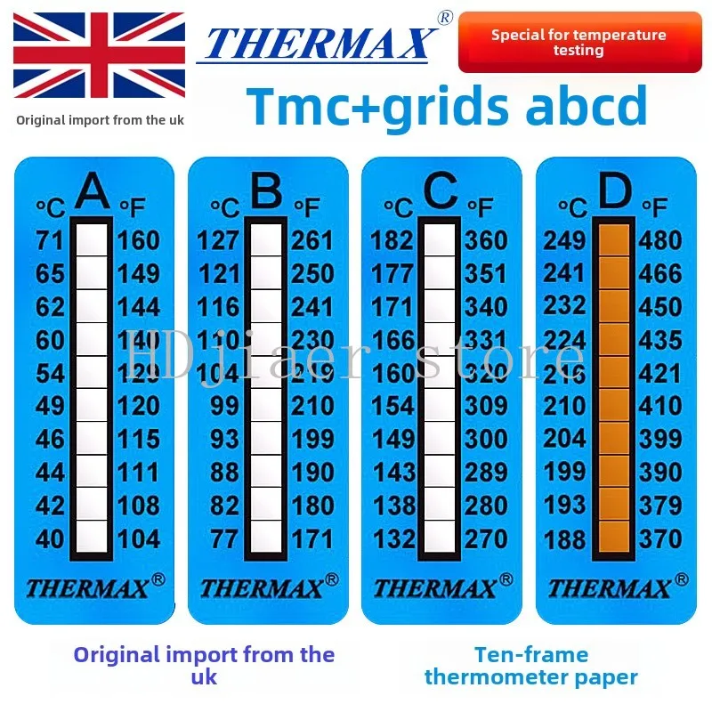 

Temperature measuring paper, temperature sensing color changing sticker, sensing test paper, real-time temperature monitoring