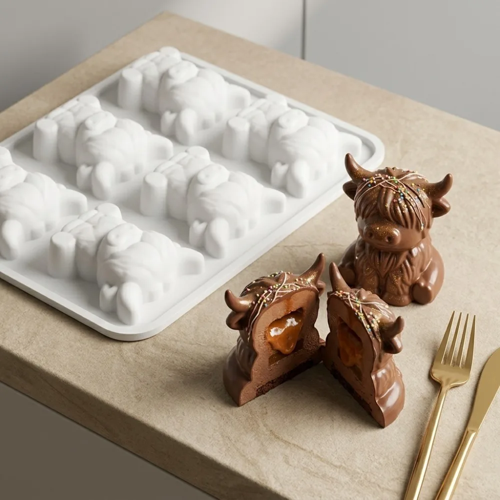 

The Goat Silicone Candle Molds DIY 6 Cavities Jelly Pudding Chocolate French Mousse Cake Decorating Baking Tools Soap Mould
