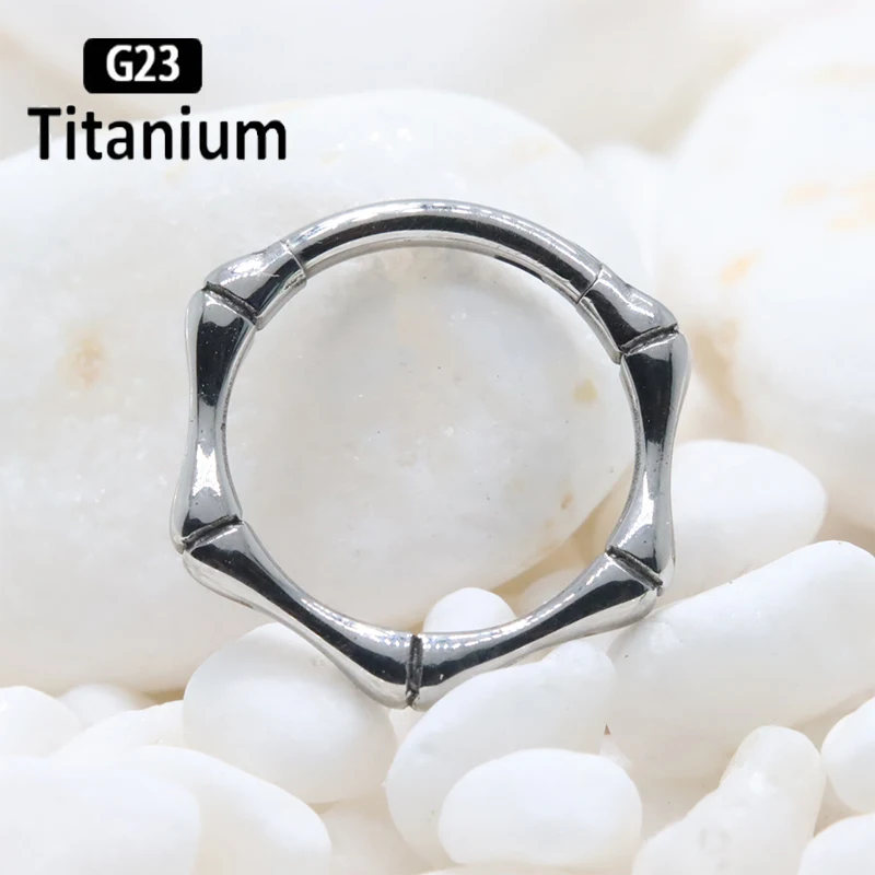 

G23 Titanium Piercing Hexagon molding Septum Hoops Nose Rings Clicker Ear Cartilage Tragus Helix Conch Body Jewelry Earrings 16G