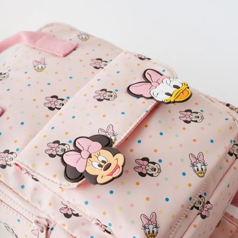 Disney 2025 nova minnie dos desenhos animados mochila infantil mini saco de escola bonito bolsa de ombro para meninos e meninas