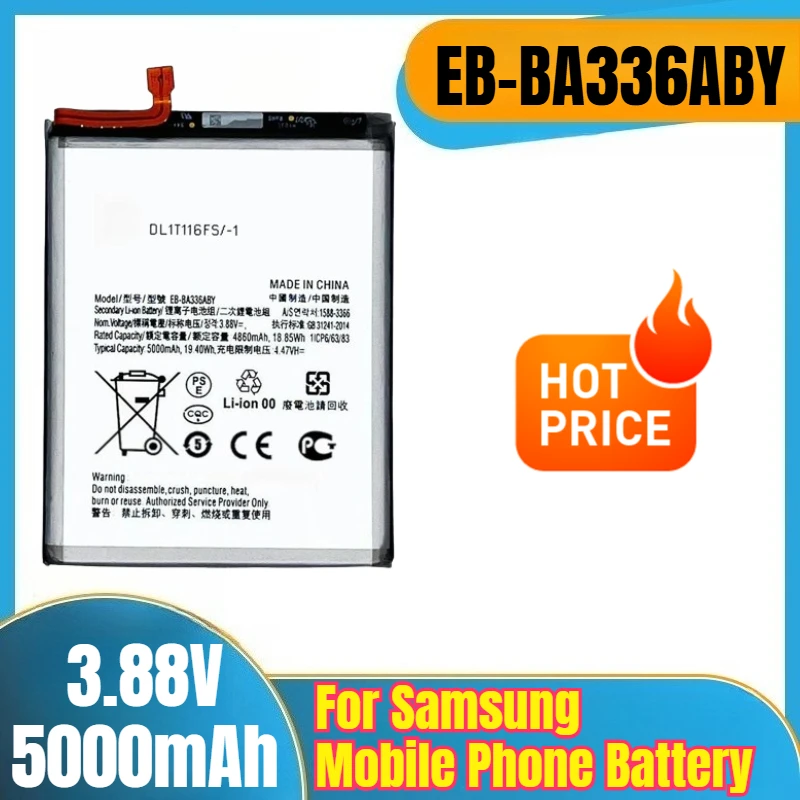 

EB-BA336ABY 3.88V 5000mAh Mobile Phone Battery for Samsung Galaxy A33 A53 5G SM-A5360