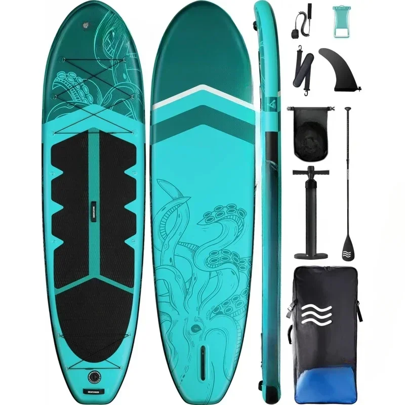 11'x34'' Extra Wide Inflatable Paddle Board, Up to 420lbsPaddle Boards for Adults, Stable Stand Up Paddle Board, 2 People/Family