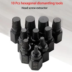 10Pcs Screw Bolt and Nut Extractor Kit Alloy Steel Damaged Screw Remover Set  Removal Screws Bolt Extraction Sleeve Removal Tool