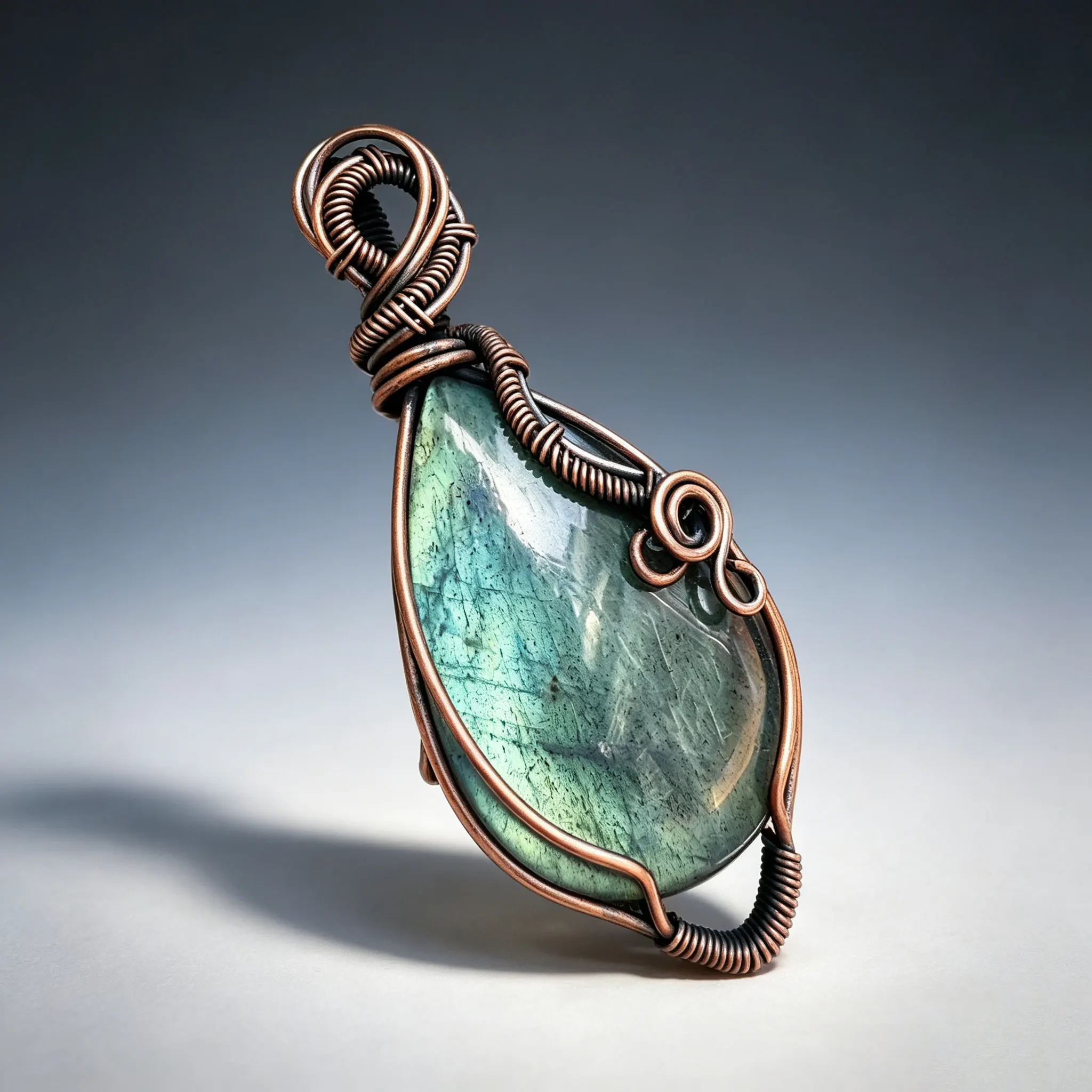 Women's Handmade Labradorite Pendant Necklace, Unique Design