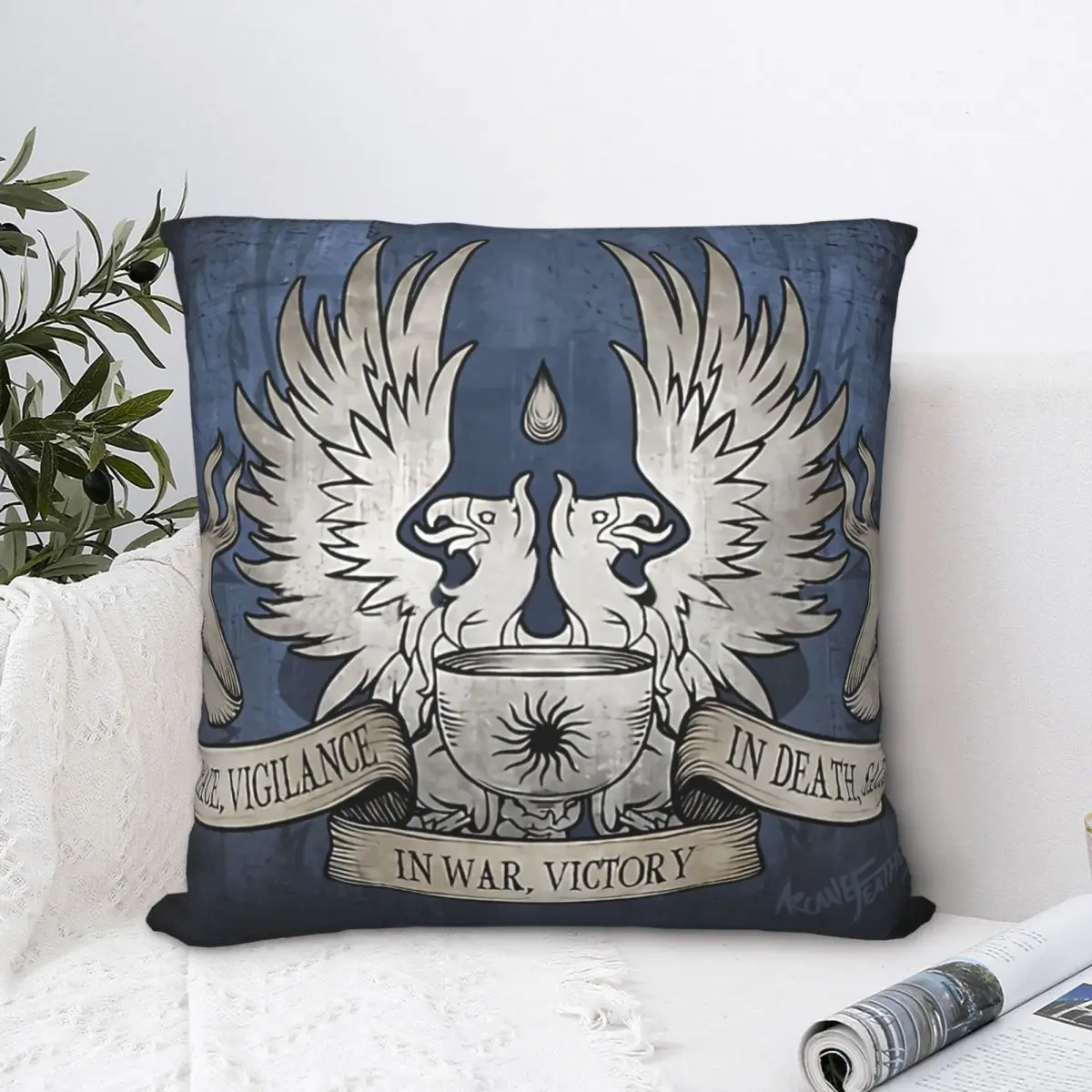 Dragon Age Grey Warden Motto Polyester Cushion Cover Hip Hop For Livingroom Office Decorative Kawaii Coussincase