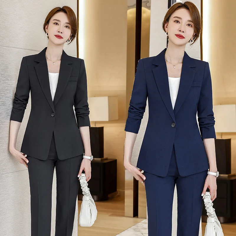 

High-End Goddess Temperament Business Suit Fashionable Elegant Spring and Autumn Reception Formal Wear Beautician Work Clothes