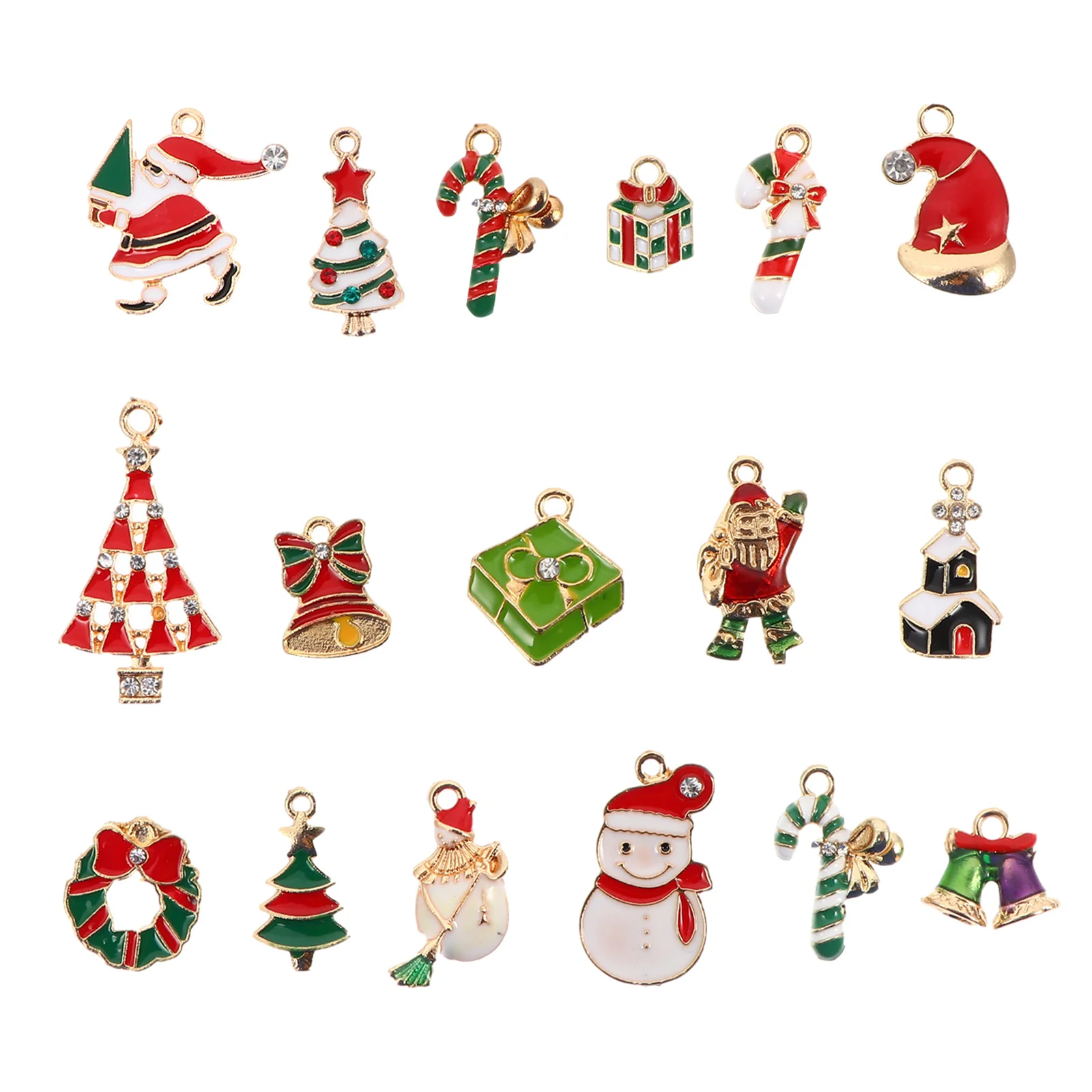 17 قطعة قلادة سبيكة سحر بالتنقيط DIY مستلزمات صناعة المجوهرات عيد الميلاد قلادة مجموعة سحر معدني للهدايا DIY