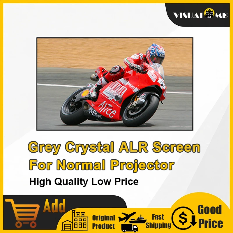 VisualMr Серый Кристалл ALR Экран Проектора Нано Металлический Окружающий Свет Фиксированная Рамка 1 СМ Ультраузкая Безель Проекция 4/8K