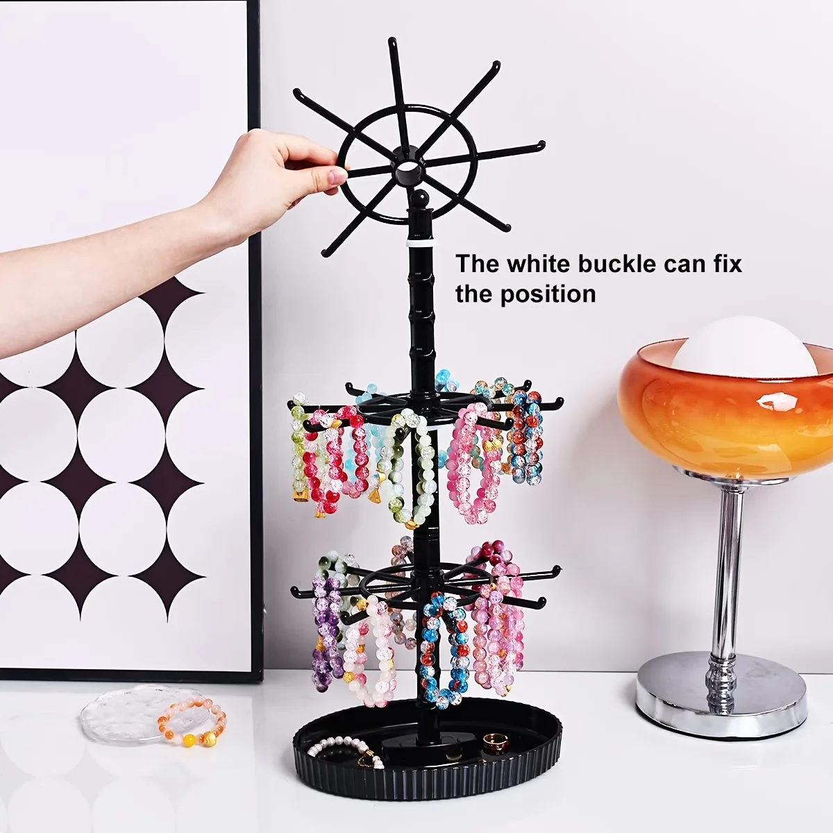 1pc Multi-Layer Rotating Jewelry Rack Necklace Display Racks Jewelry Storage Holder Bracelet Hanging Organizer Glasses Stand
